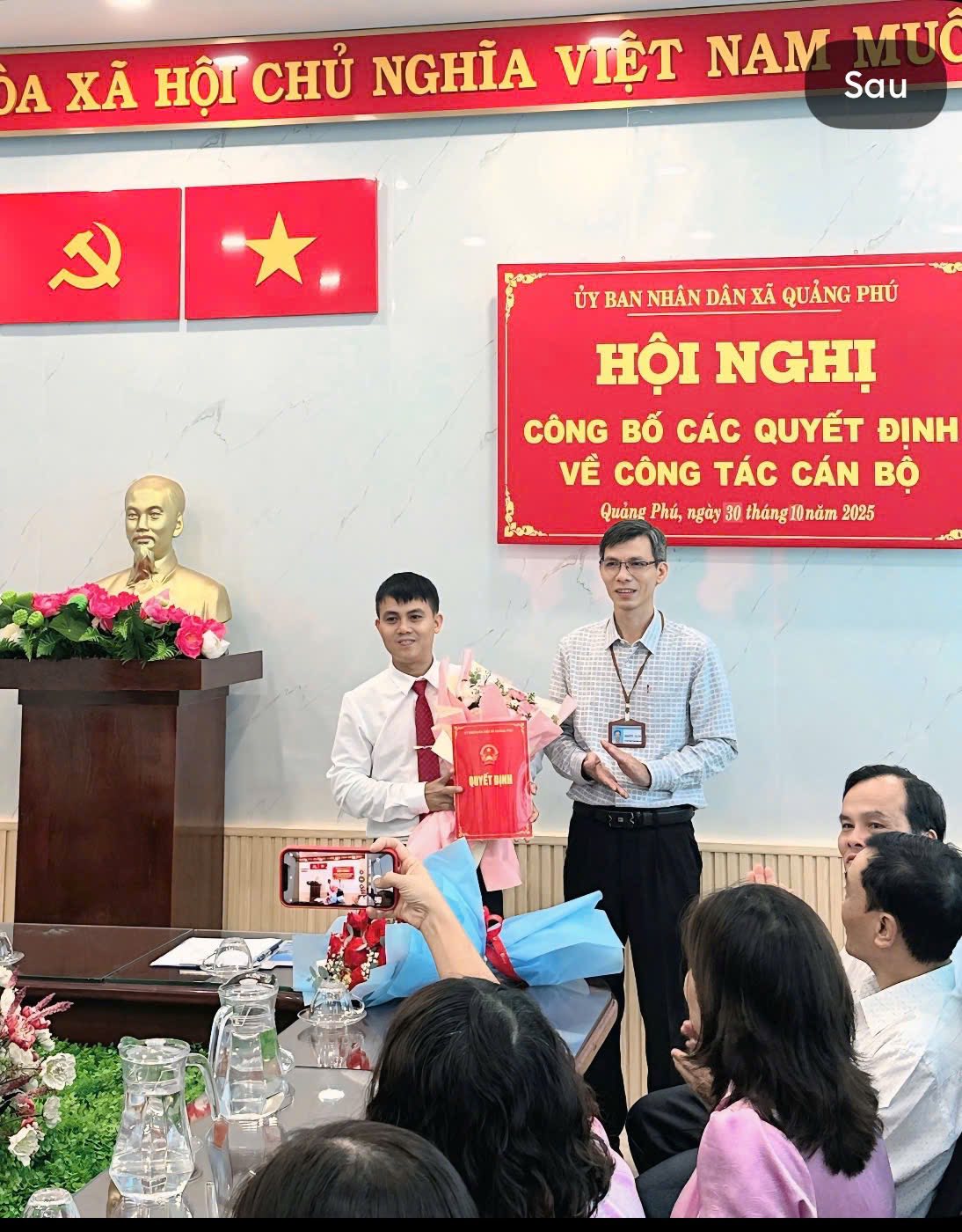 Xã Quảng Phú tổ chức hội nghị công bố quyết định về công tác cán bộ